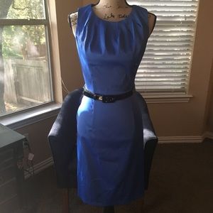 Silky Sky Blue Dress W/Belt